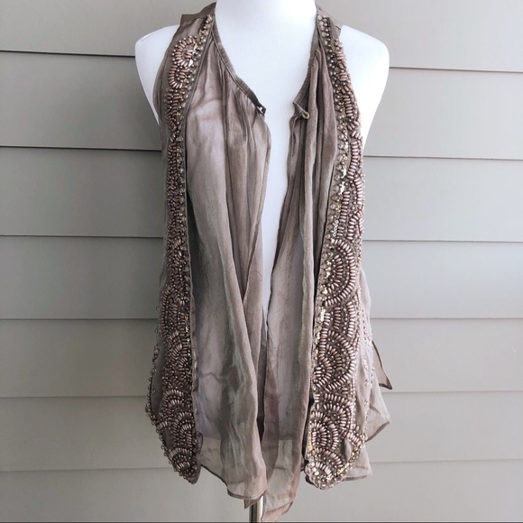 Ryu Sweaters - RYU Beaded Sleeveless Kimono